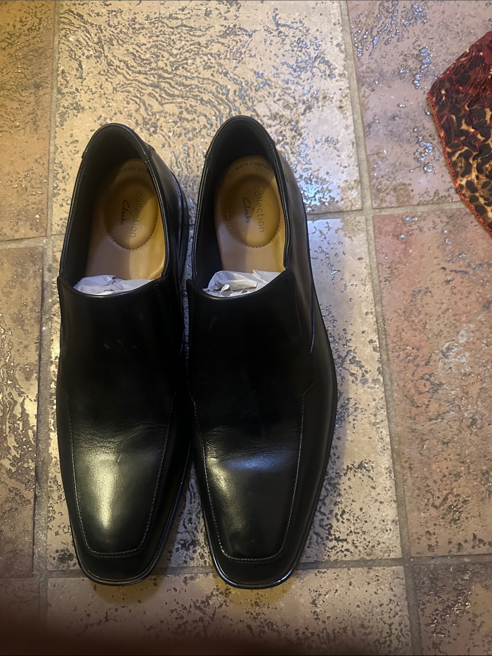 Clarks black loafers